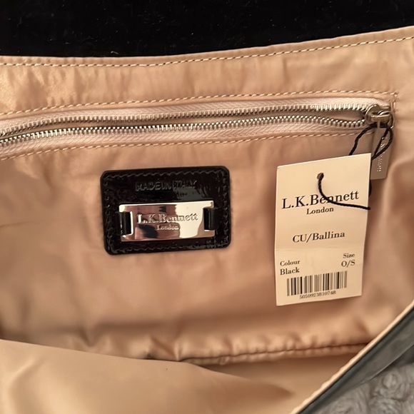 LK Bennett Black Patent Ballina Clutch NWT